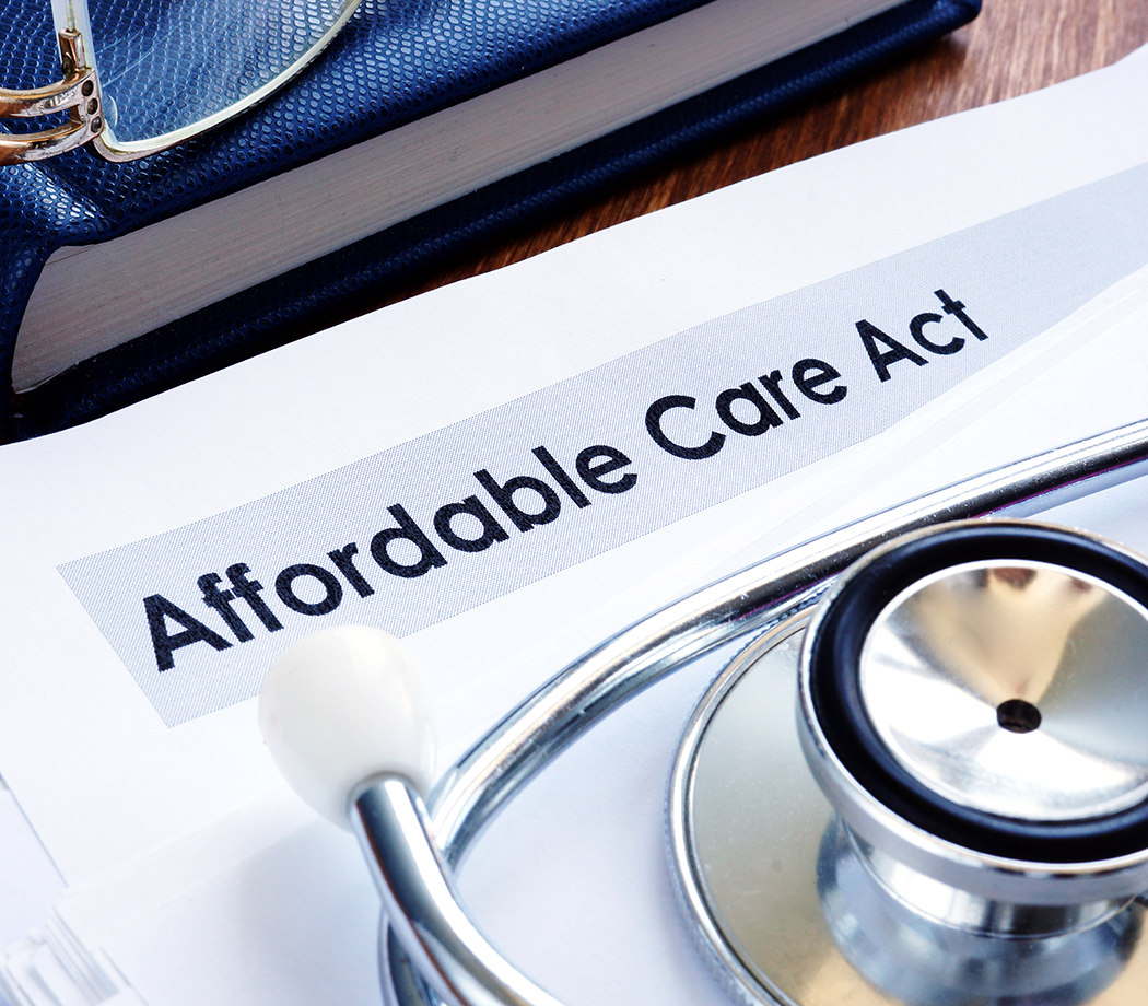 Affordable care act ACA or Obamacare and stethoscope.